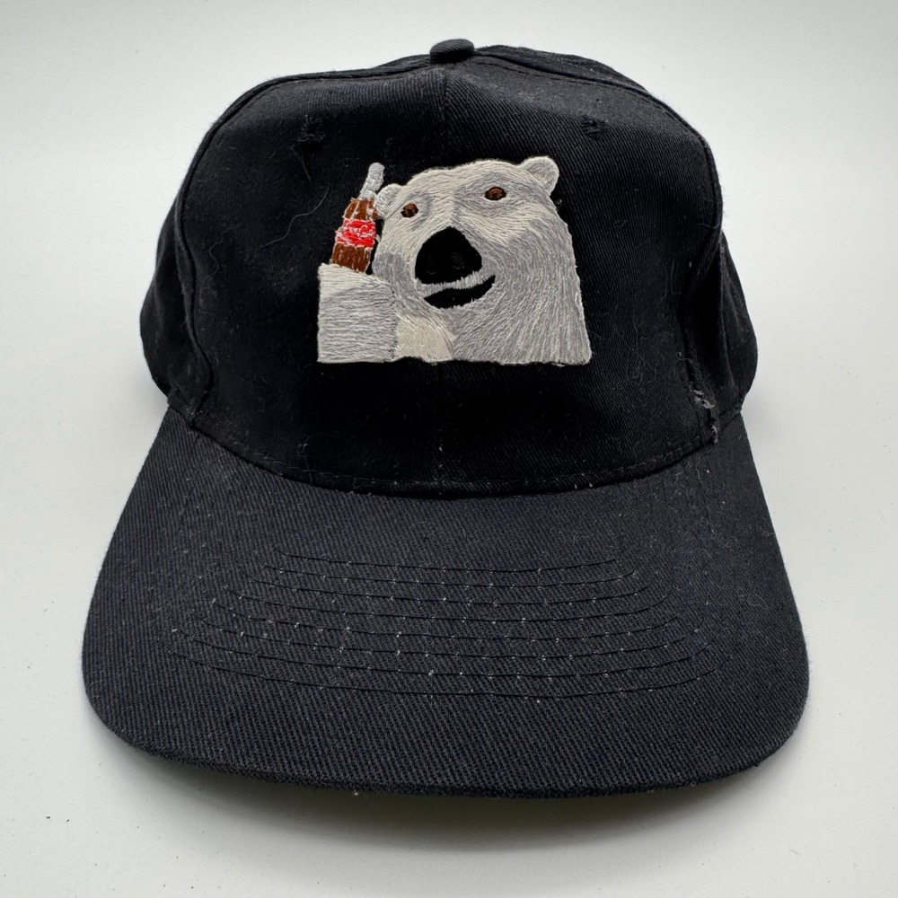 Vintage Coca-Cola Polar Bear Snapback Hat Black KC Always Coke Green Underbill